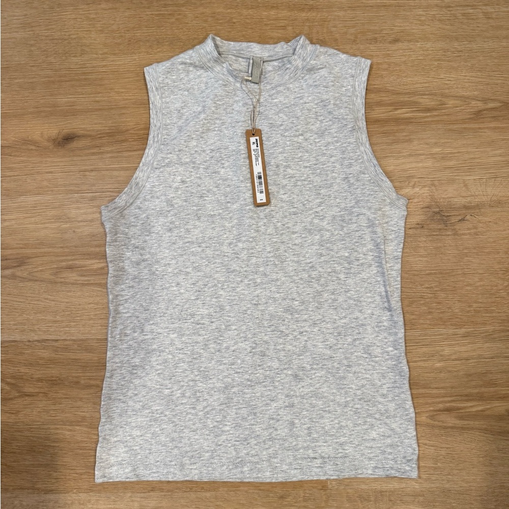 NWT SKIMS Cotton Jersey Mock Neck Tank - Picture 2 of 4